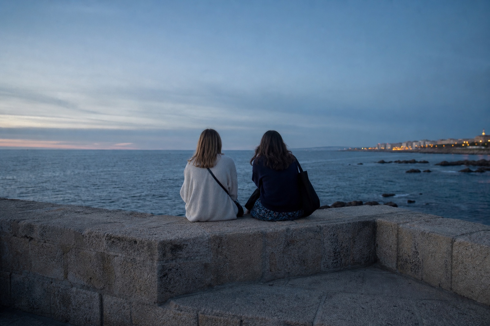 Blue-hour light over the Douro river in Porto.